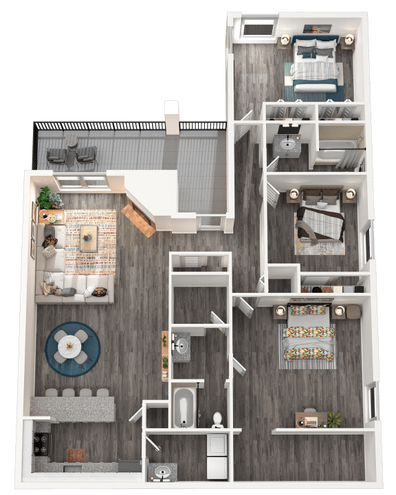 Floor Plans of Barrington Hills Apartments in Peachtree Corners, GA